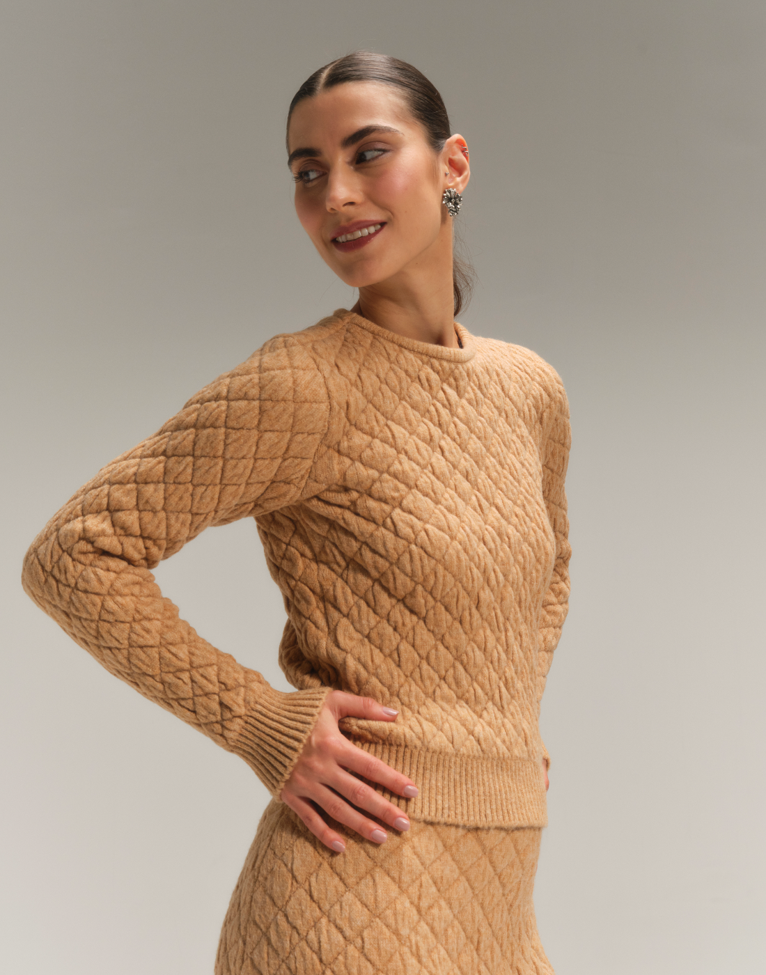Blusa Matelassê Prati Caramelo Nórdico