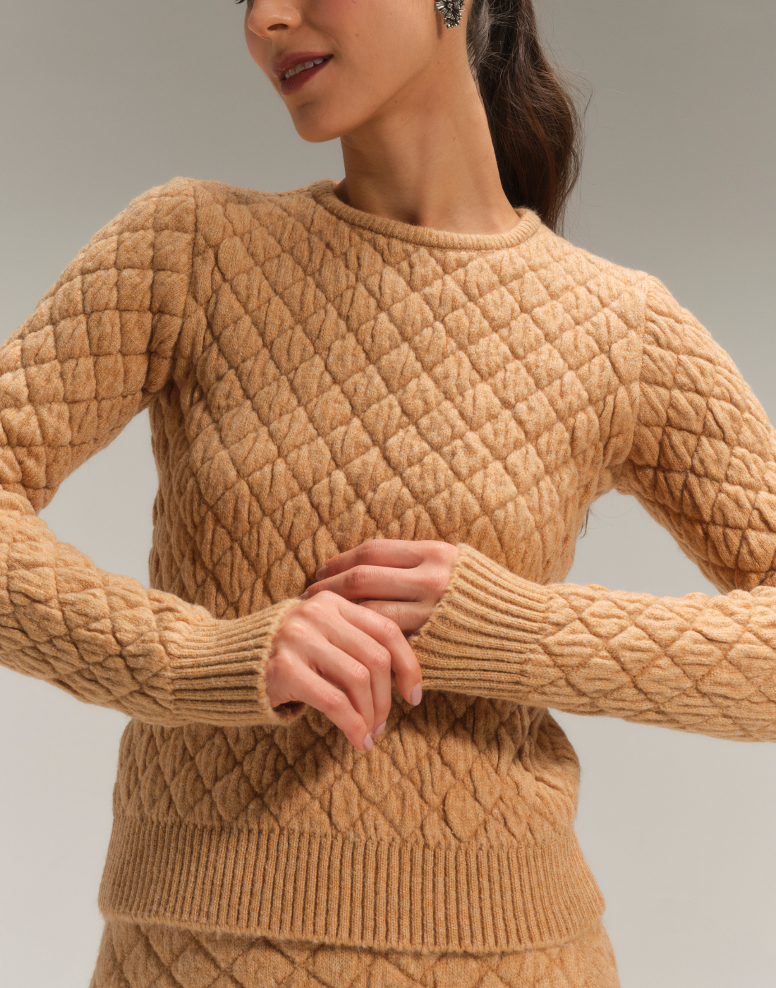 Blusa Matelassê Prati Caramelo Nórdico