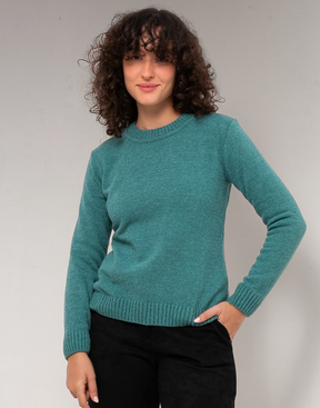 Blusa Mousse Básica Verde Agata