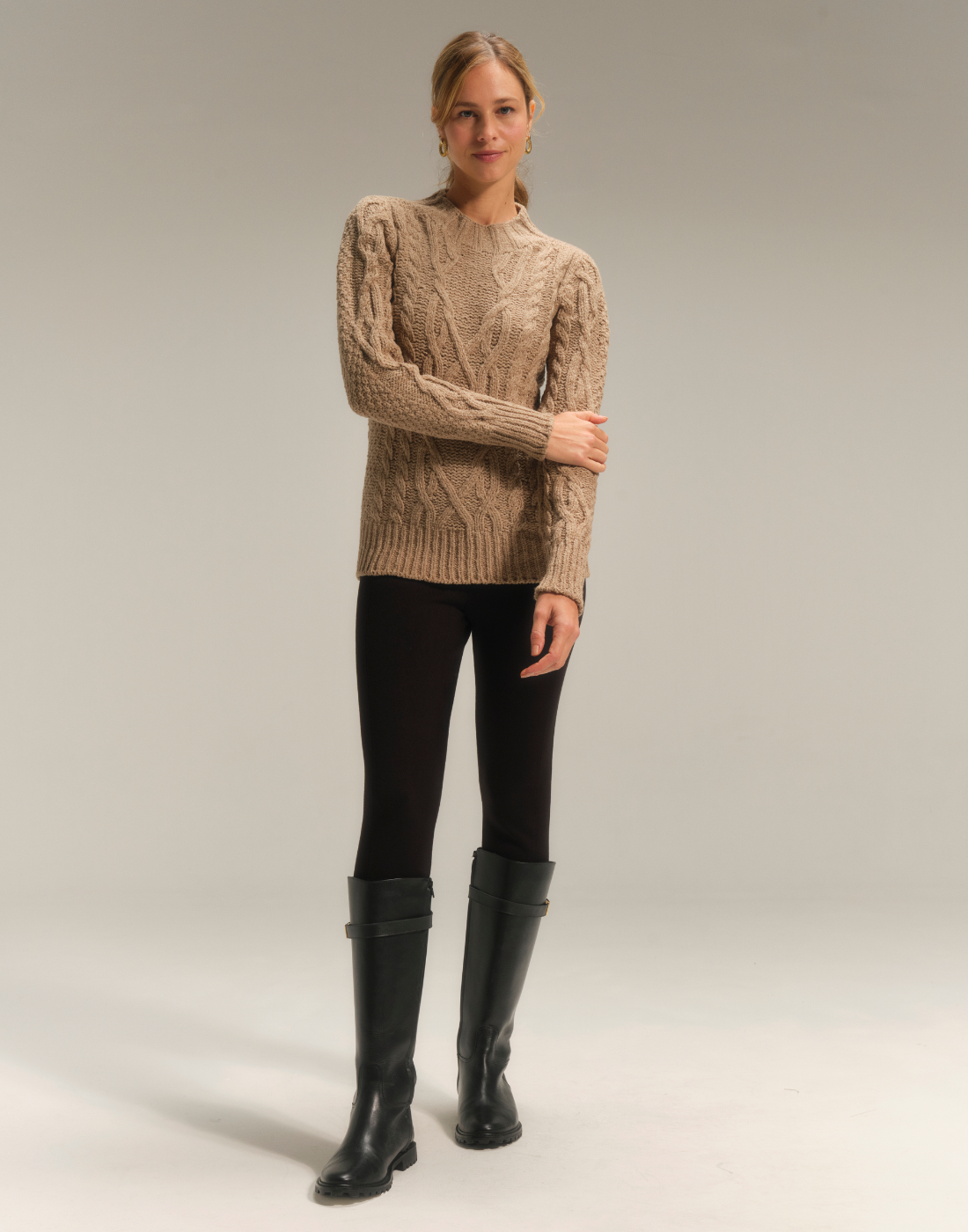 Blusa Mousse Trançada Halley Caqui