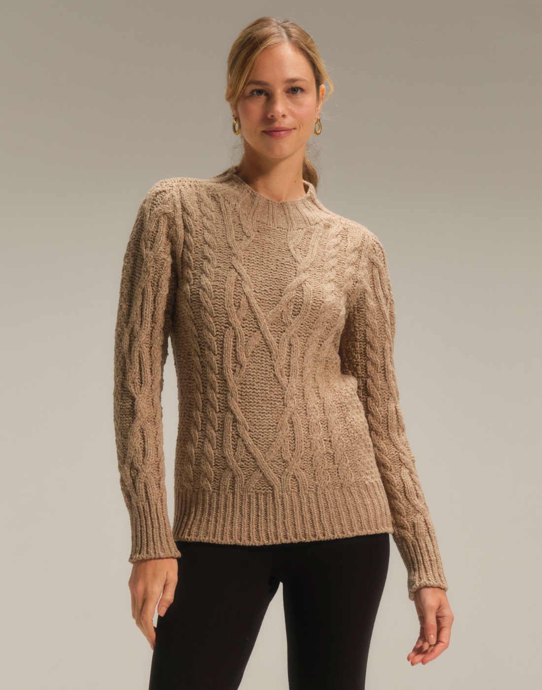 Blusa Mousse Trançada Halley Caqui