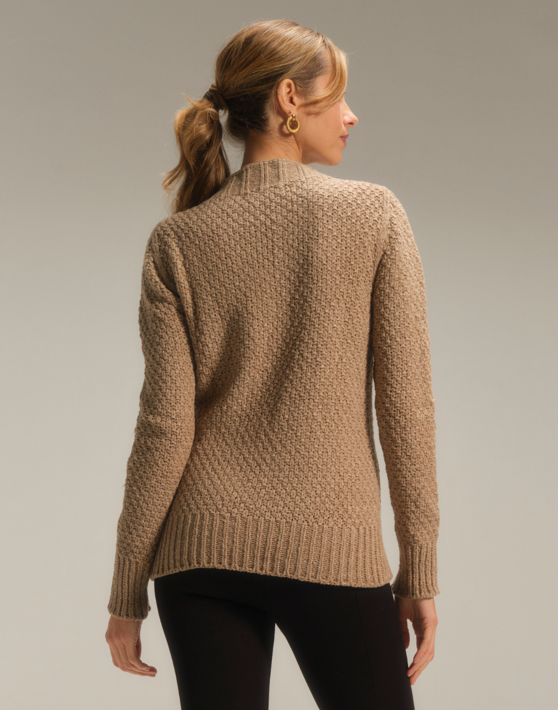 Blusa Mousse Trançada Halley Caqui