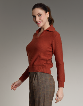 Blusa Polo Tricot Telha