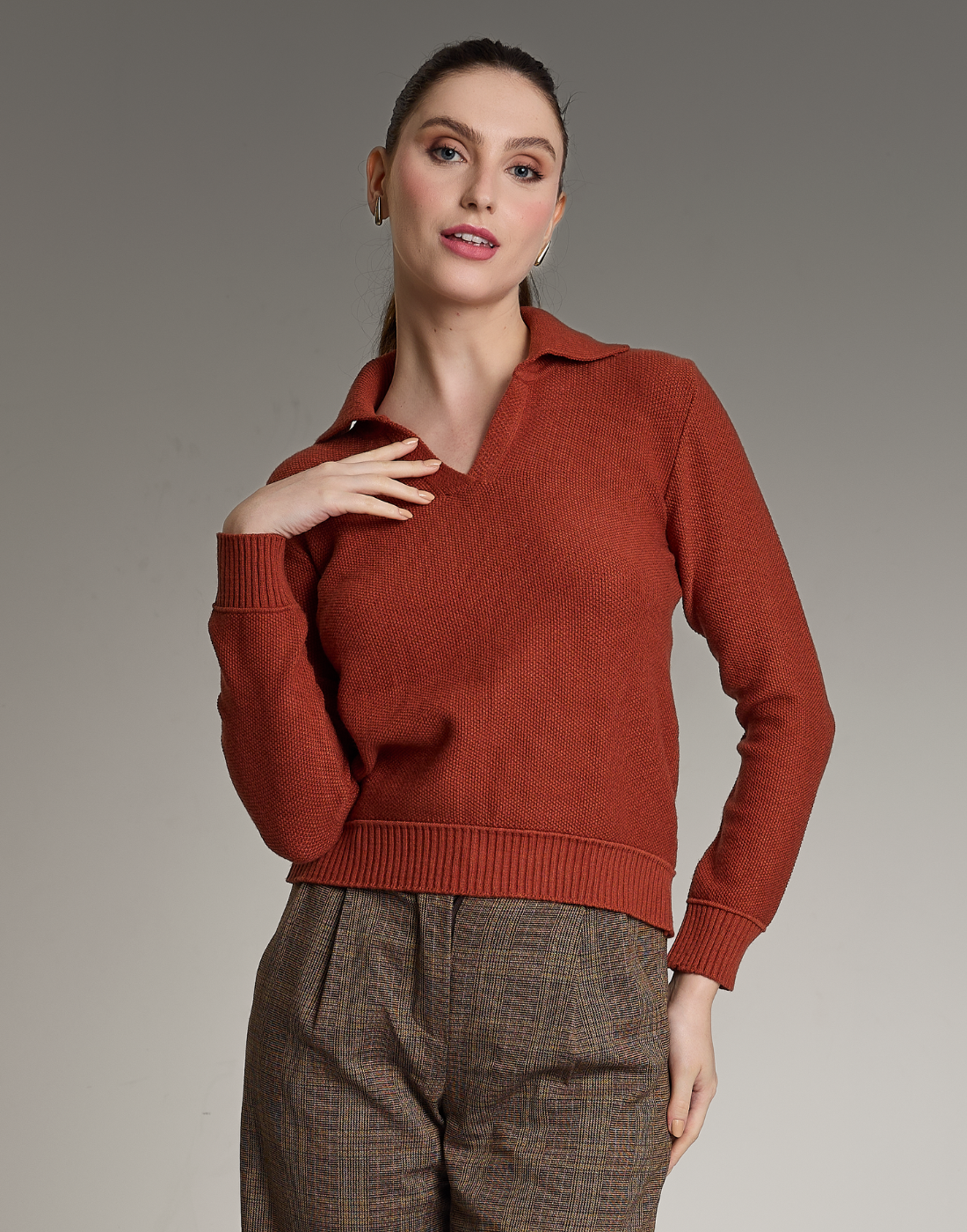 Blusa Polo Tricot Telha