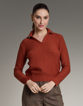 Blusa Polo Tricot Telha