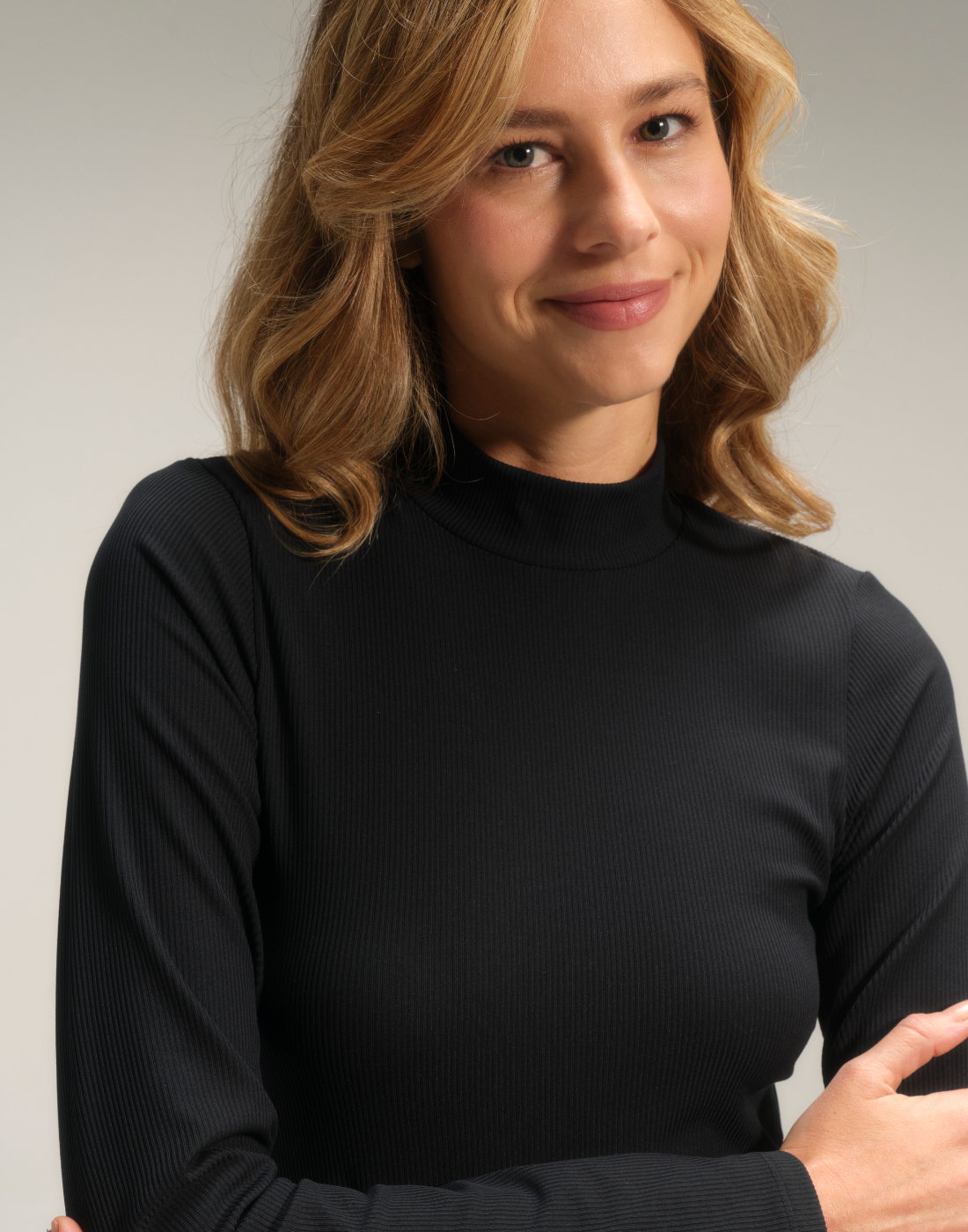 Blusa Tartaruga Canelada Preto