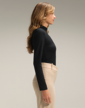 Blusa Tartaruga Canelada Preto
