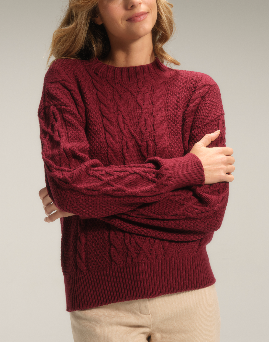 Blusa Trançada Varena Bordeaux