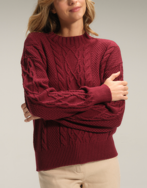 Blusa Trançada Varena Bordeaux