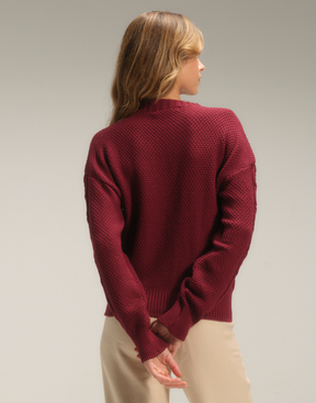 Blusa Trançada Varena Bordeaux