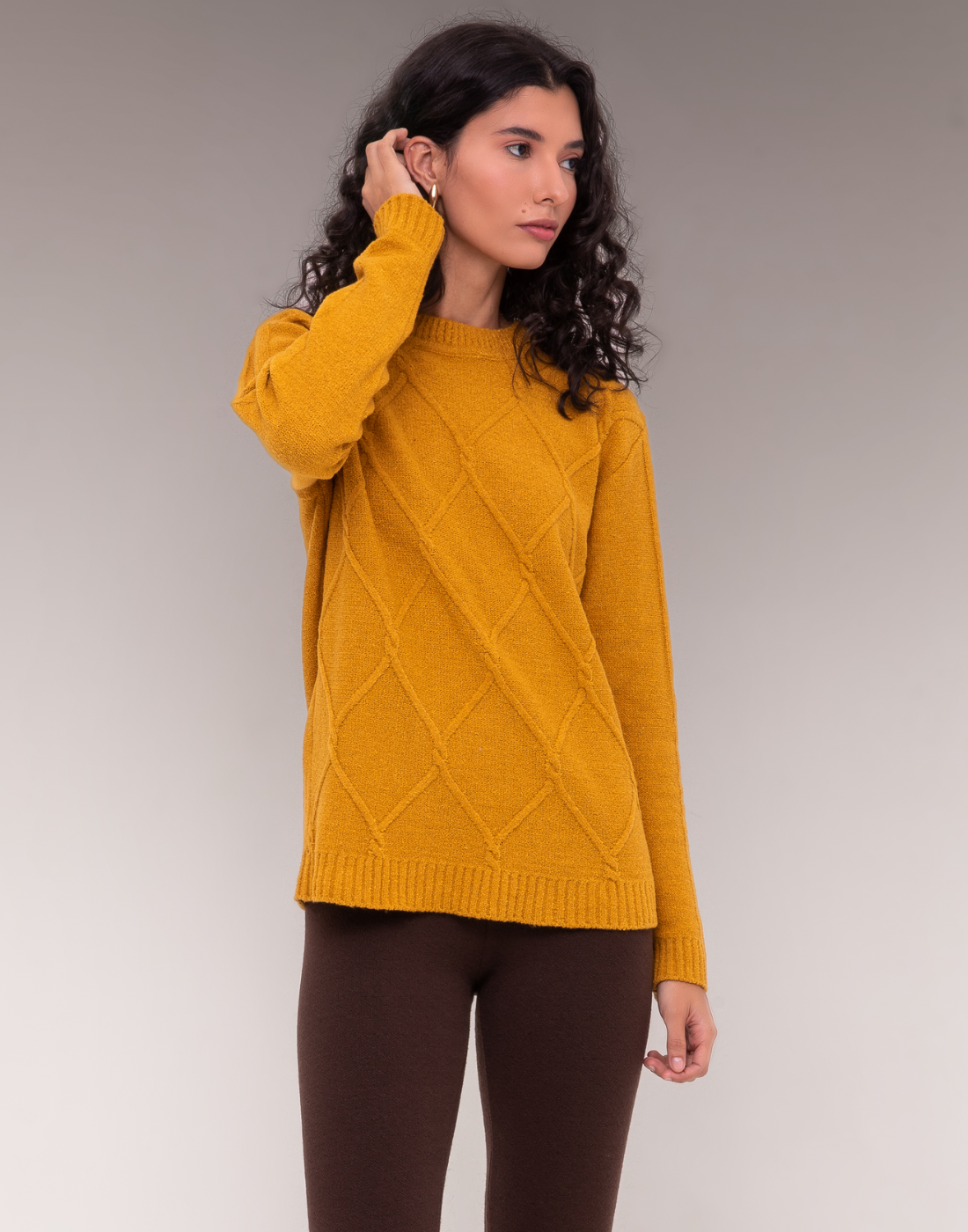 Maxi Blusa Losangos Oliz Mostarda