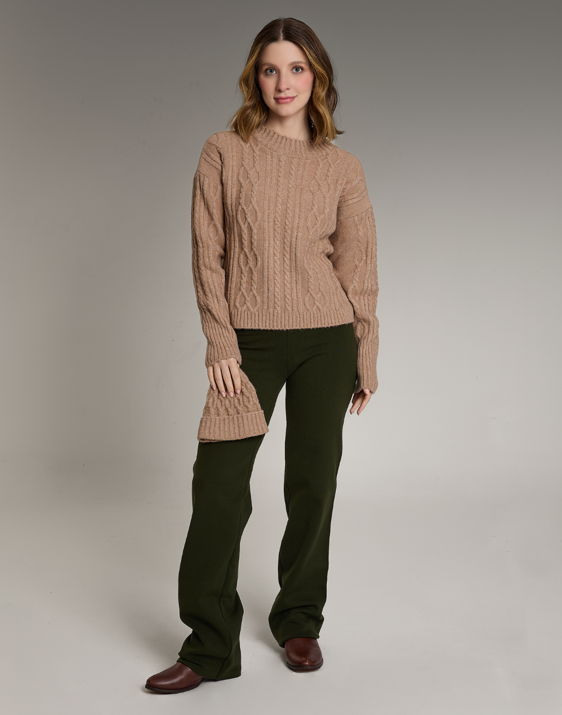 Blusa Aran Hebride Caramelo Suave