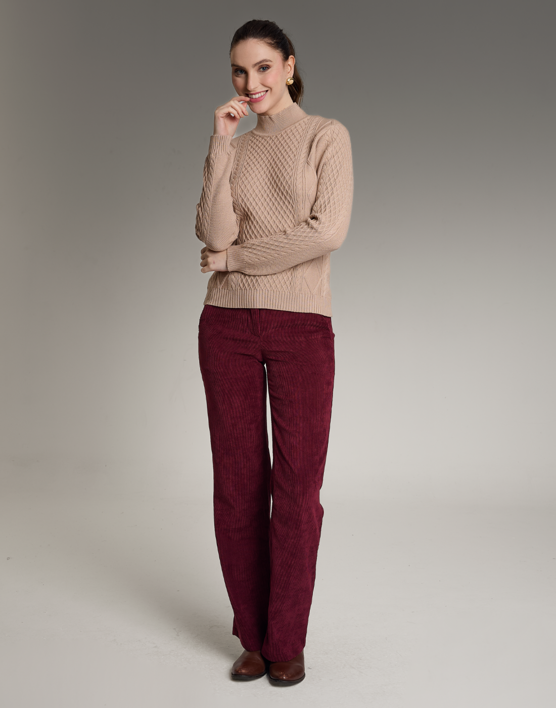 Blusa Aran Highland Bege