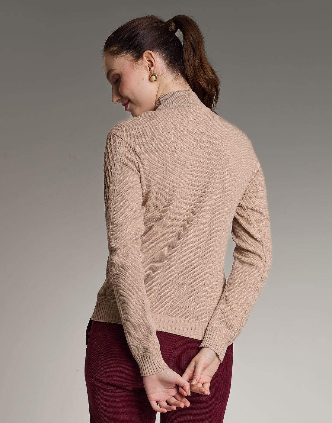 Blusa Aran Highland Bege