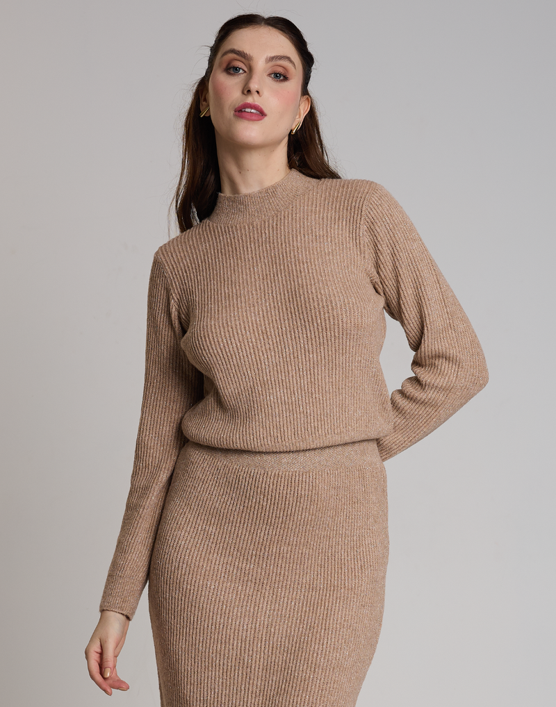 Blusa Lurex Lumière Caramelo Suave