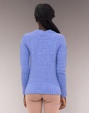 Blusa Mousse com Gola Avulsa Laurette Azul Claro