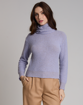 Blusa Ombro Deslocado Maxi Gola Niege Lilás