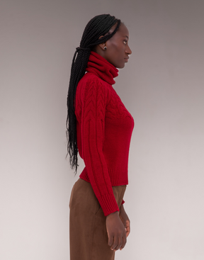 Blusa com Gola Avulsa Lavis Vermelho