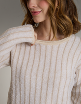Blusa Listrada Glenlight Branca com Lurex