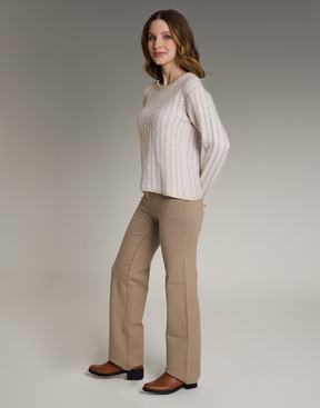 Blusa Listrada Glenlight Branca com Lurex