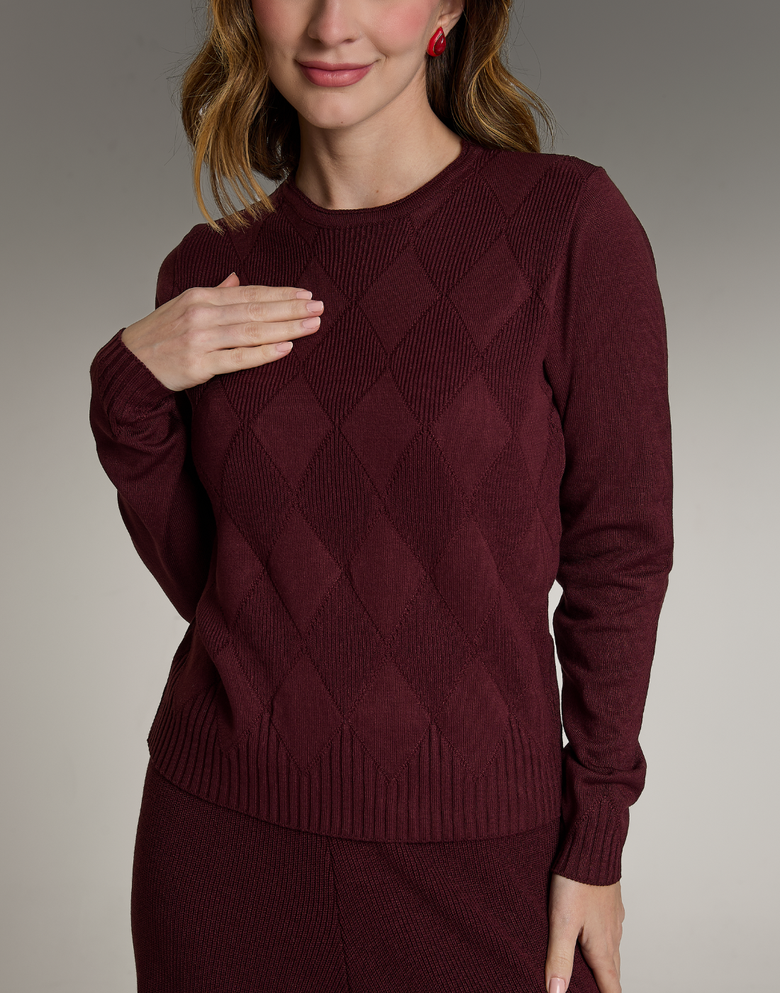 Blusa Losangos Glenroy Bordeaux