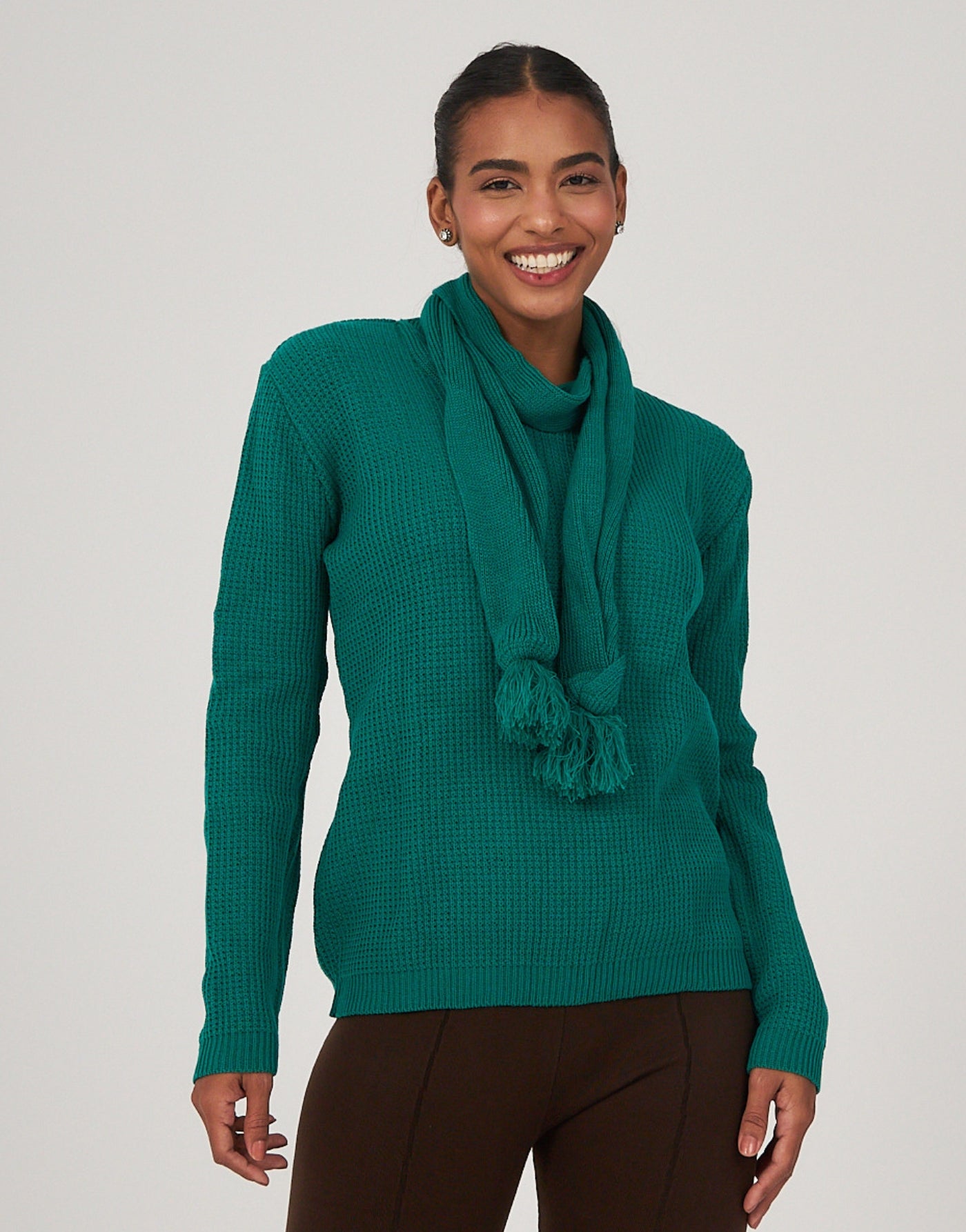 Blusa com Cachecol Fitzrovia Verde Winter