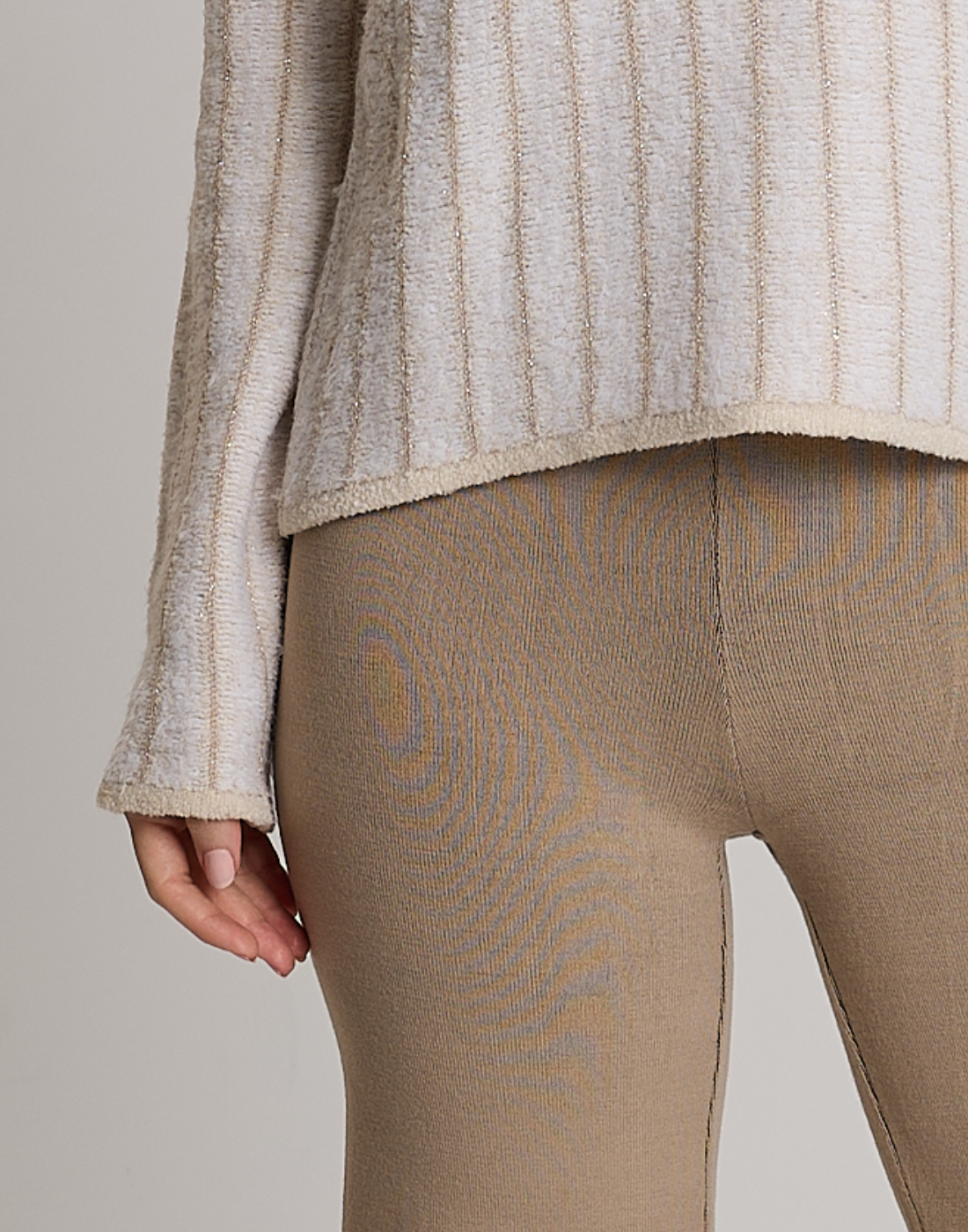 Blusa Listrada Glenlight Branca com Lurex