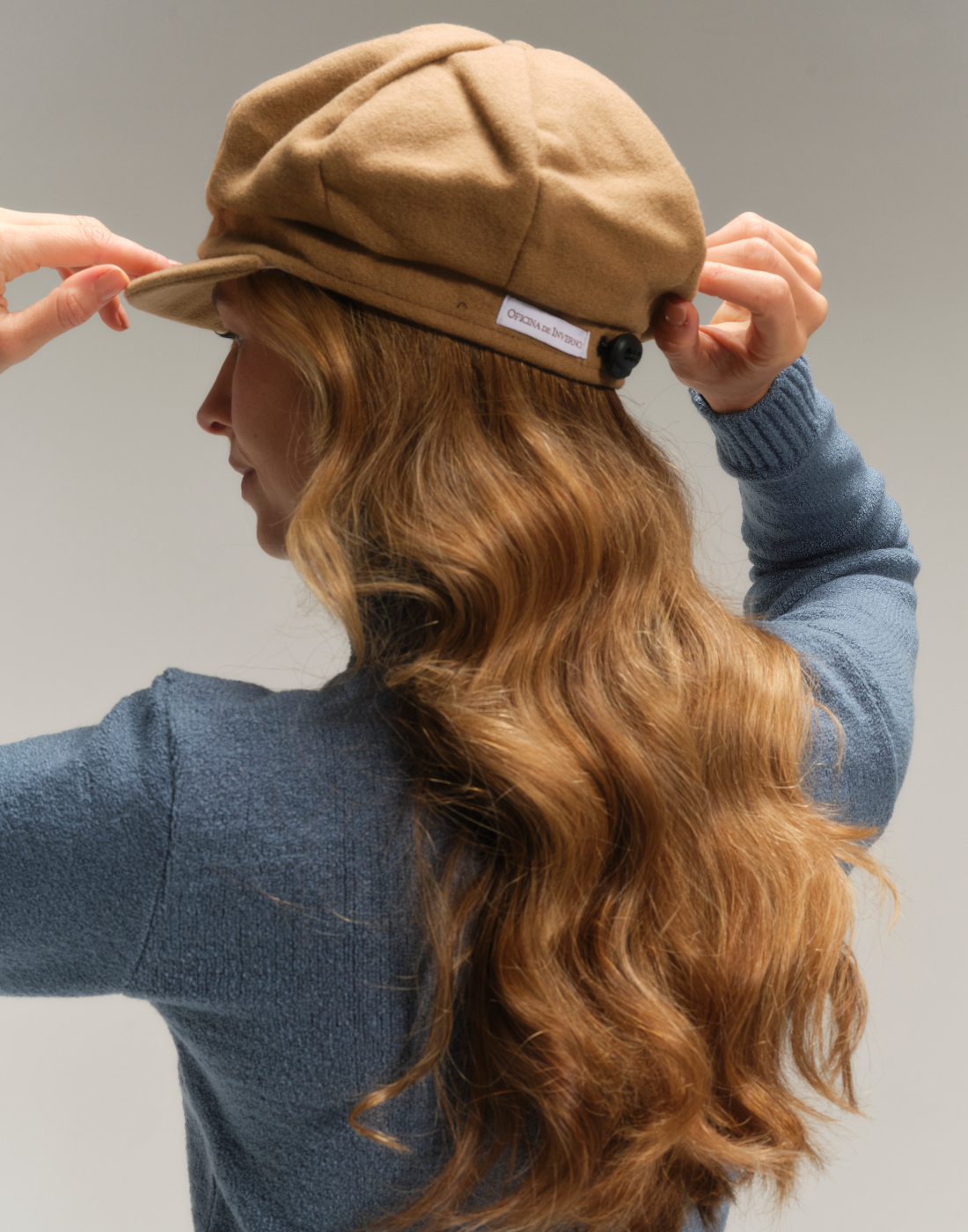 Boina Newsboy Lã Caramelo Toffee