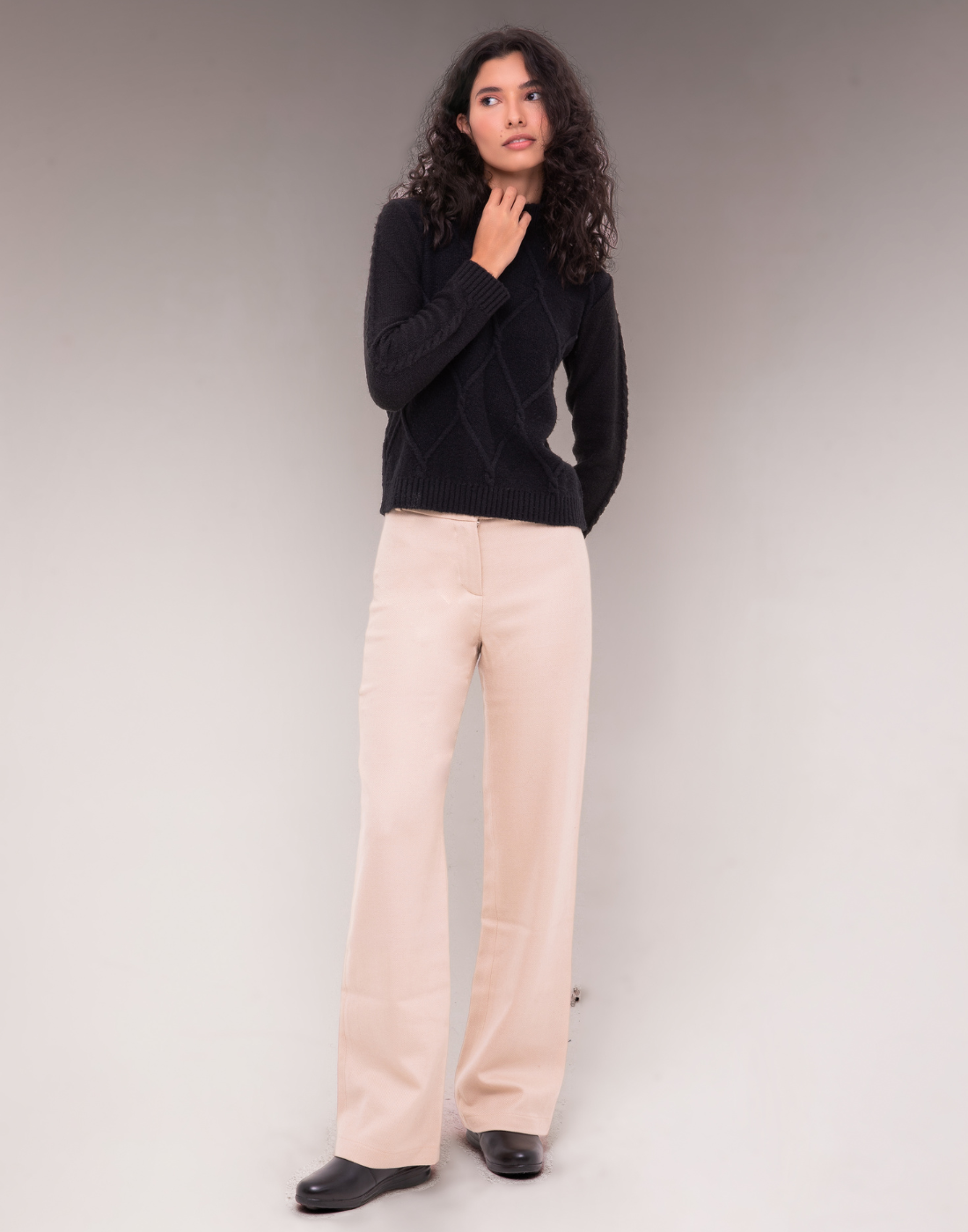 Calça Lã Natural Alezia Bege
