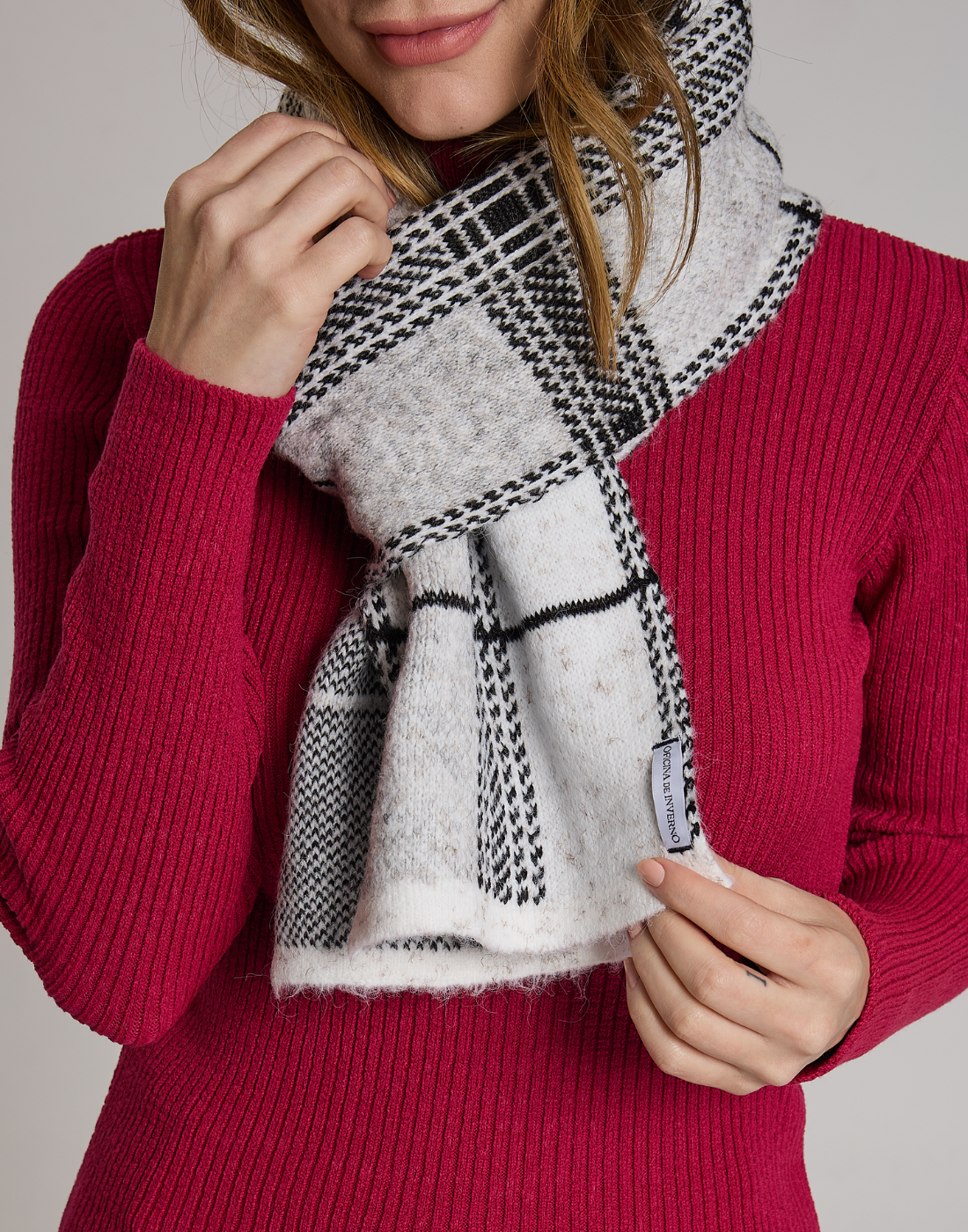 Cachecol Tartan Dunbar Branca