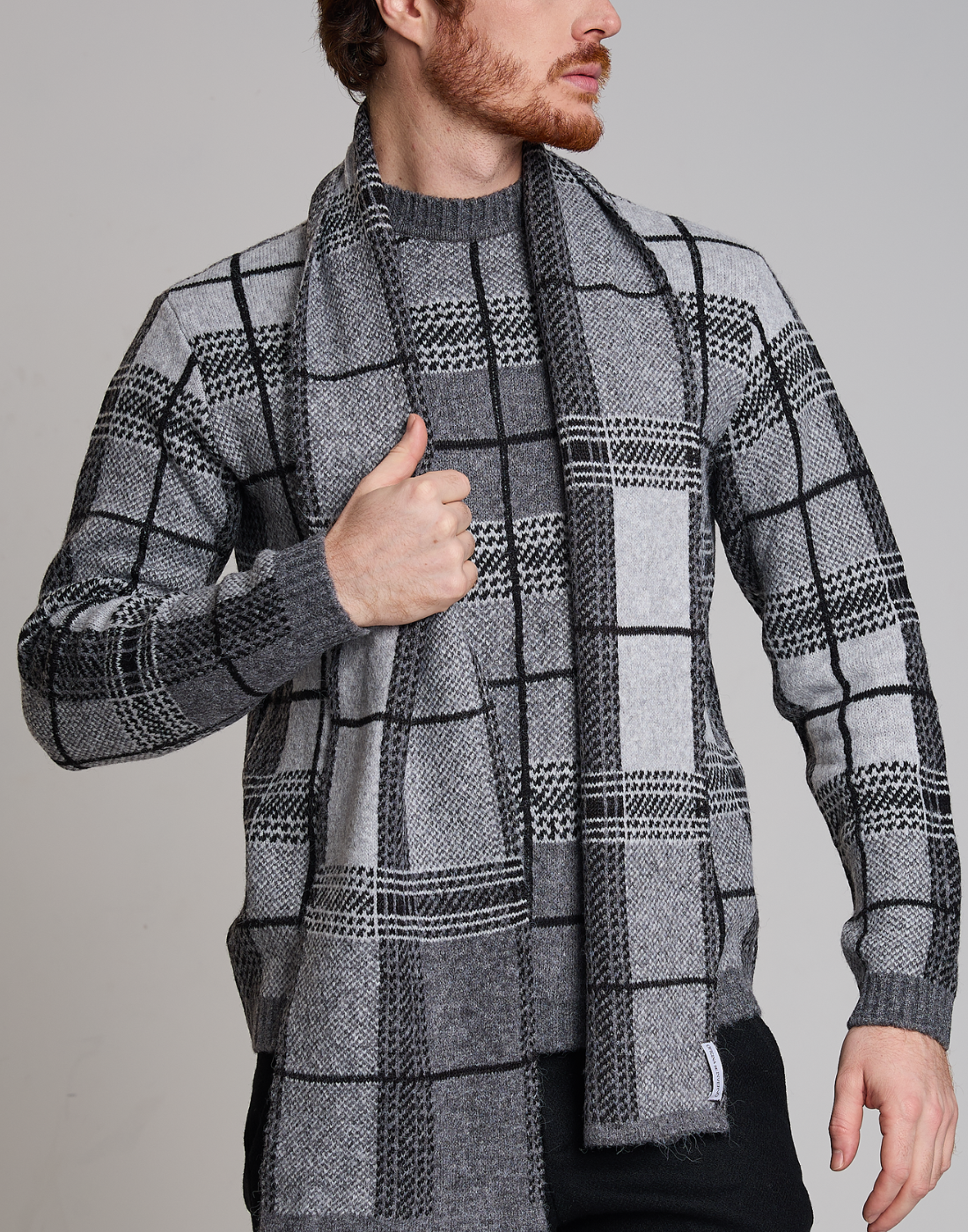 Cachecol Tartan Dunbar Chumbo