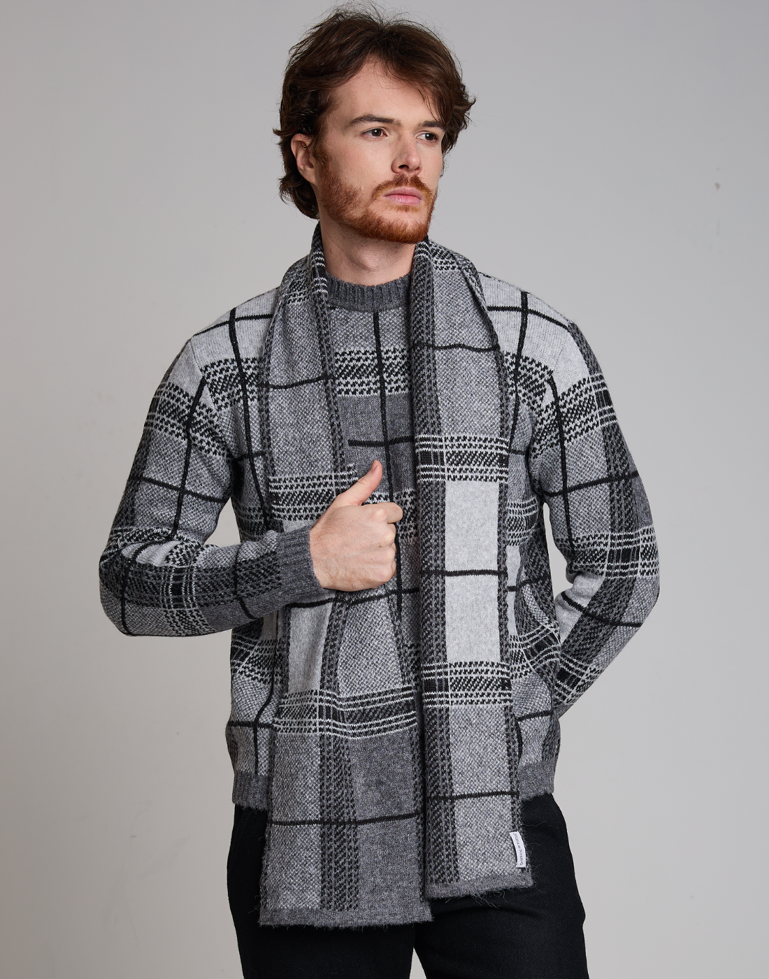 Cachecol Tartan Dunbar Chumbo