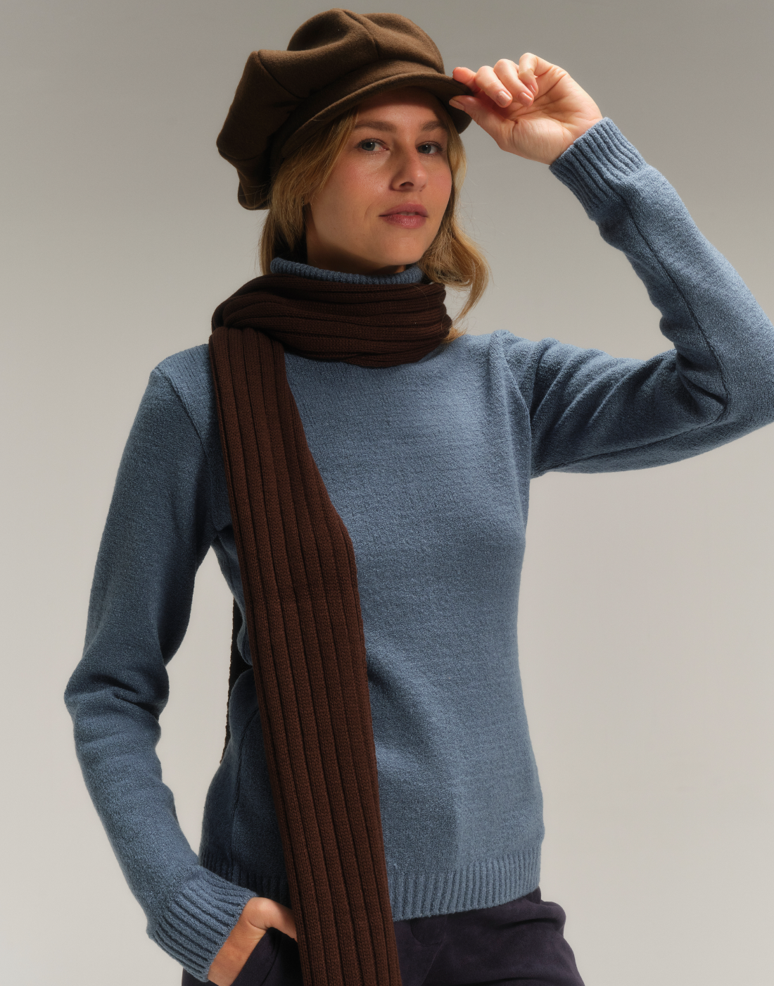 Cachecol Tricot Calone Marrom