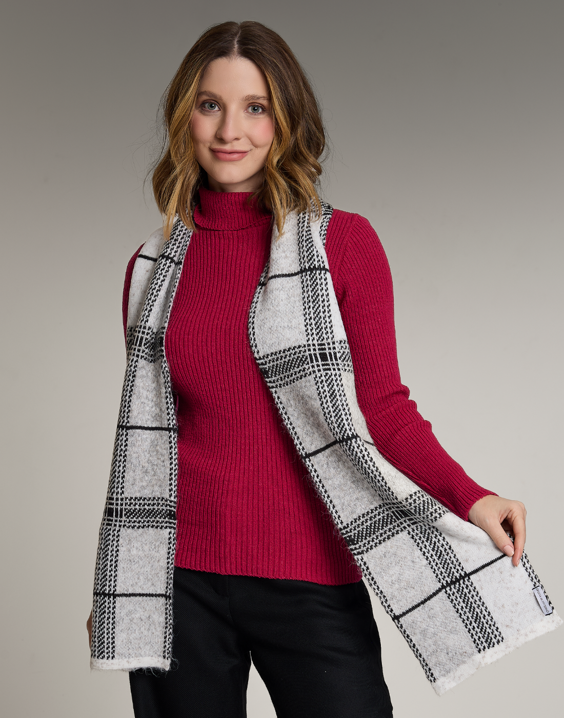 Cachecol Tartan Dunbar Branca