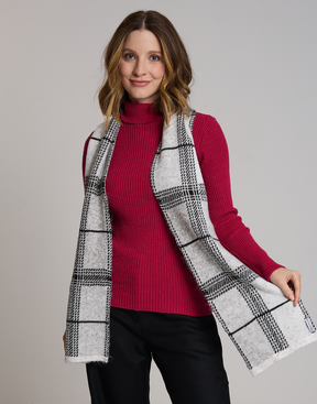 Cachecol Tartan Dunbar Branca