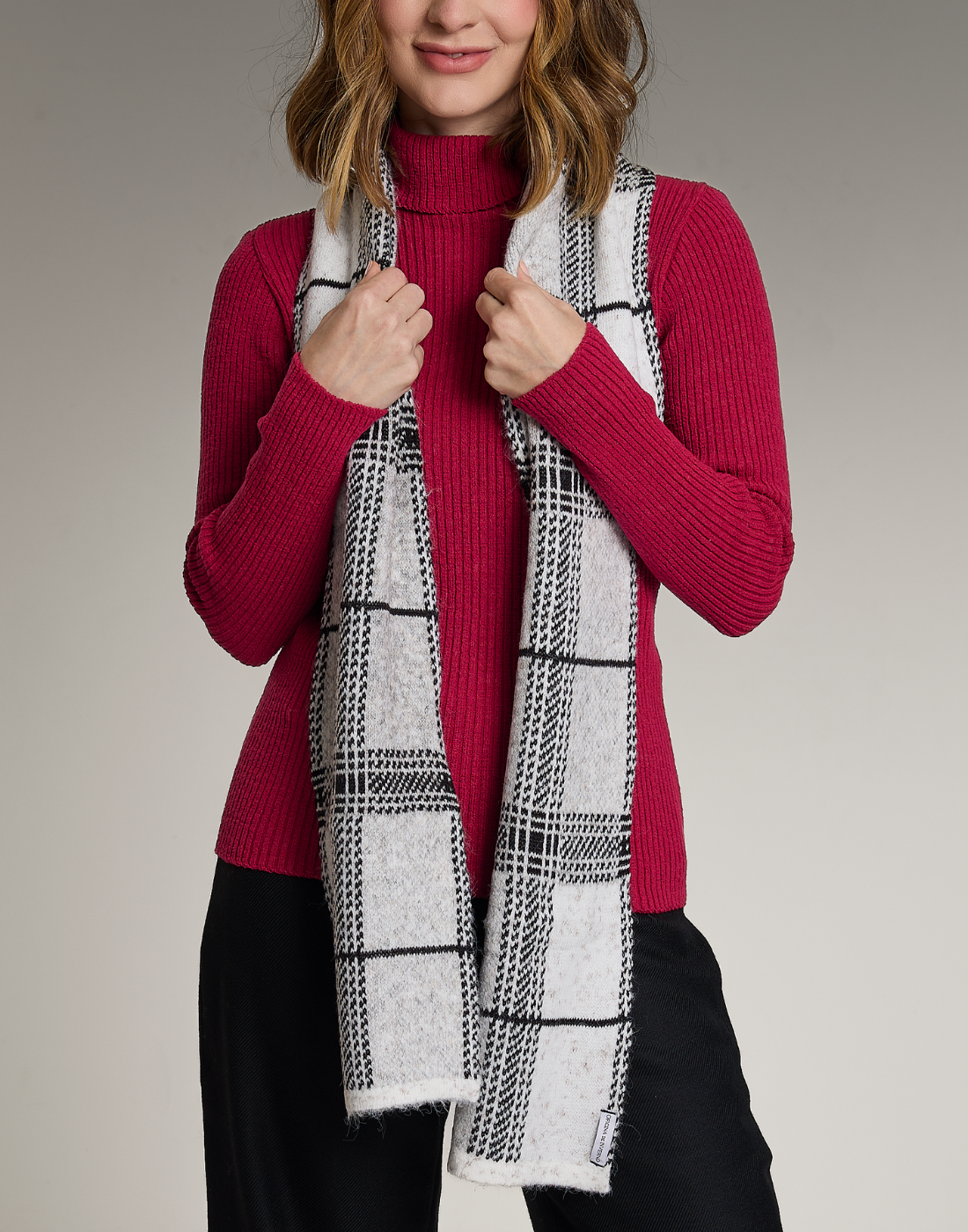 Cachecol Tartan Dunbar Branca