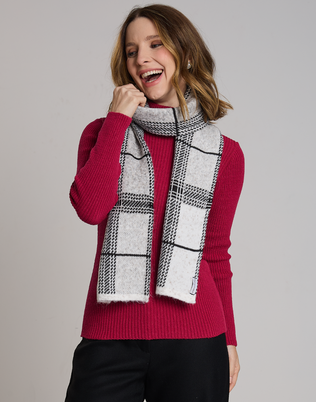 Cachecol Tartan Dunbar Branca