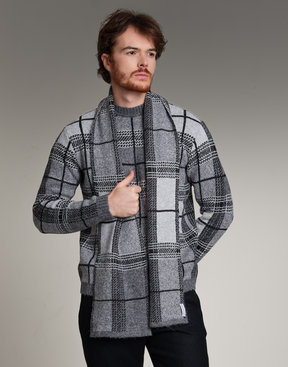 Cachecol Tartan Dunbar Chumbo