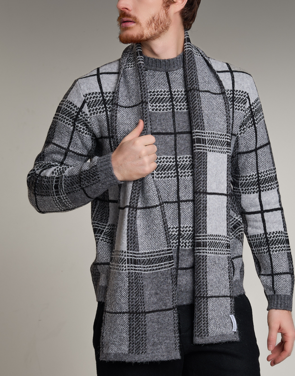 Cachecol Tartan Dunbar Chumbo