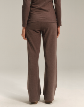 Calça Aire Bolso Curvado Marrom Mescla
