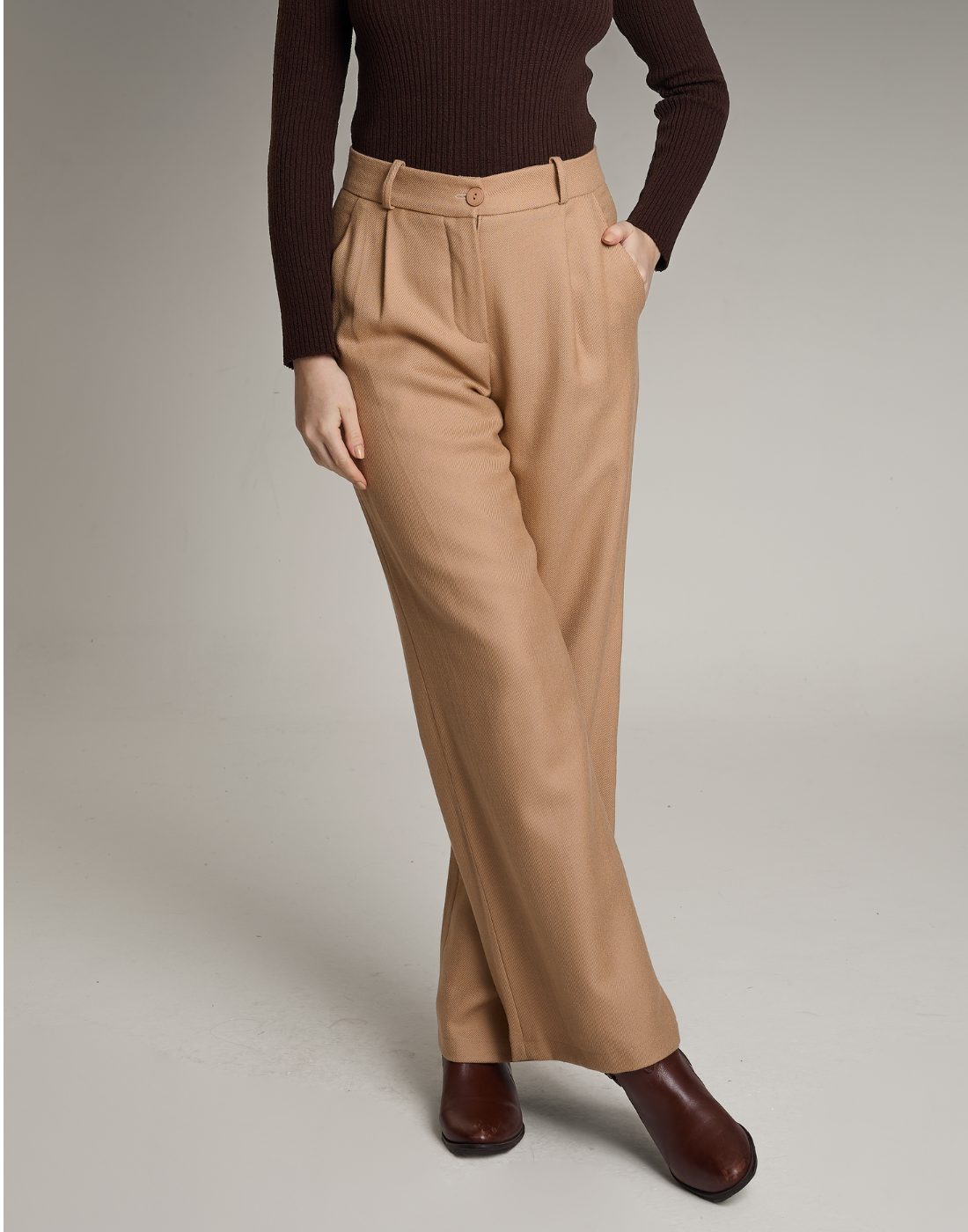 Calça Lã Natural Giada Bege Bloom