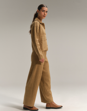Cardigan Rajado Cáqui Bruma