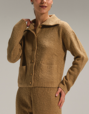 Cardigan Rajado Cáqui Bruma