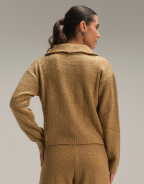 Cardigan Rajado Cáqui Bruma