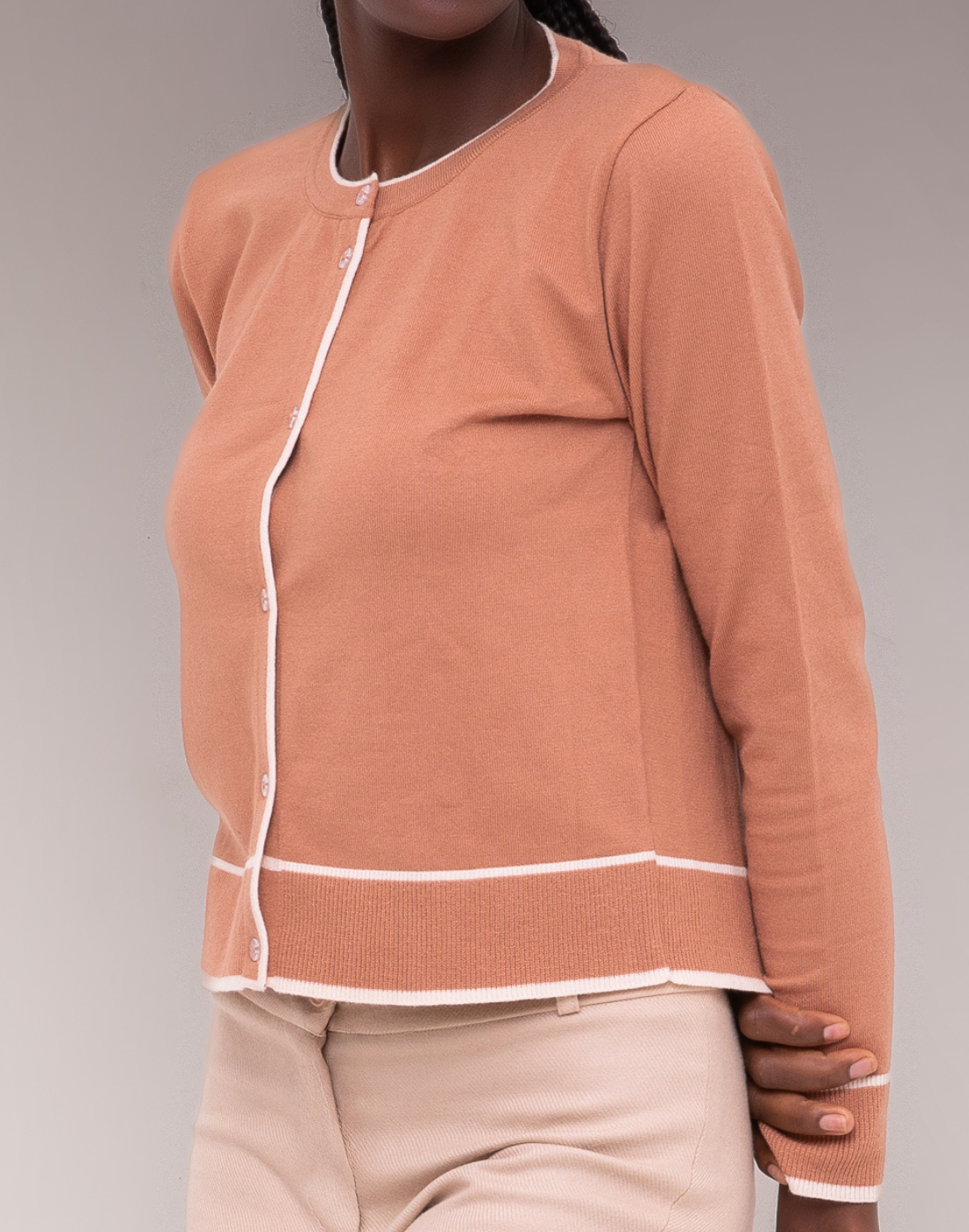 Cardigan Bicolor Bege