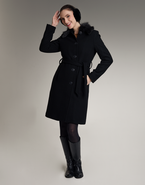 Casaco Lã Natural Varese Pelo com forro de fleece Preto