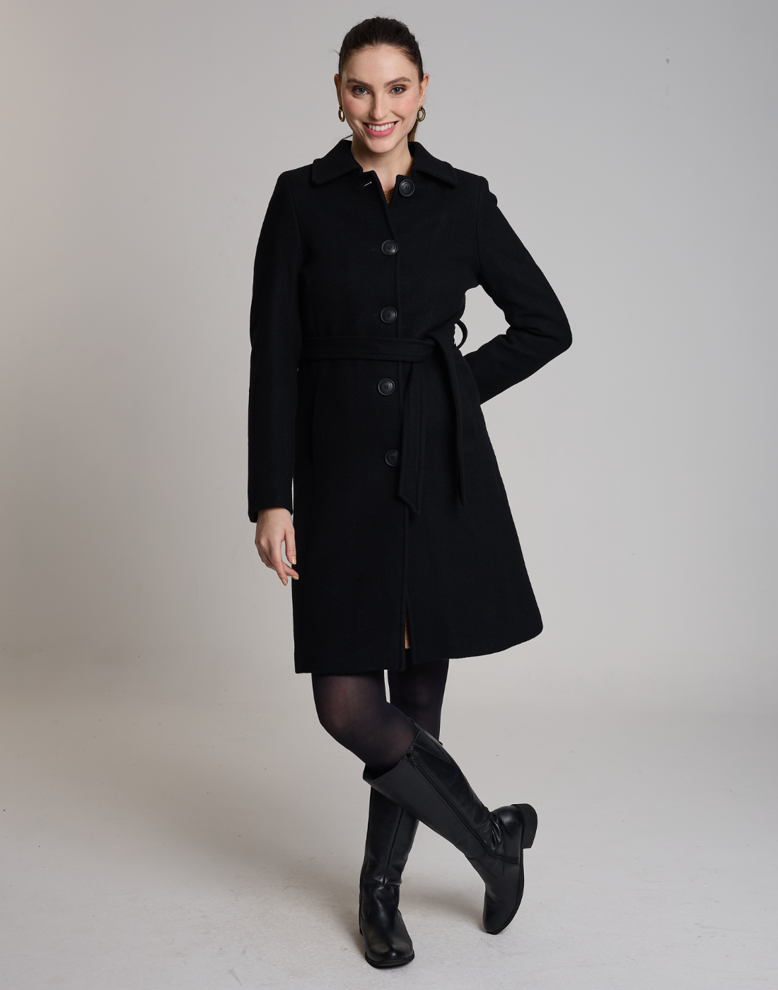 Casaco Lã Natural Varese Pelo com forro de fleece Preto