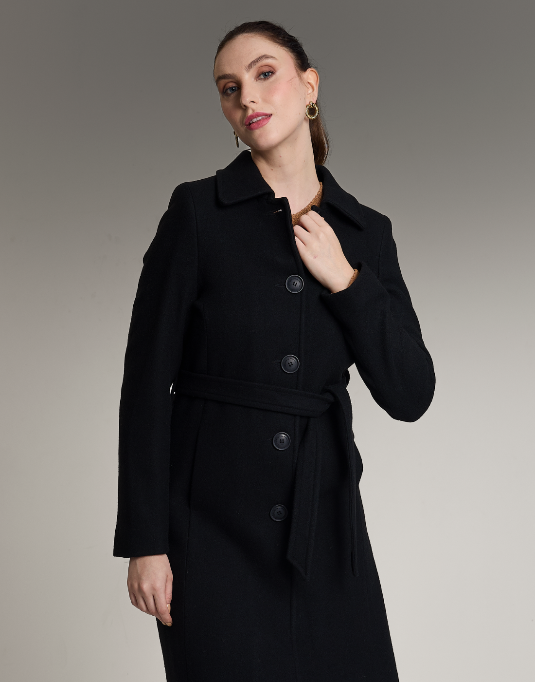 Casaco Lã Natural Varese Pelo com forro de fleece Preto