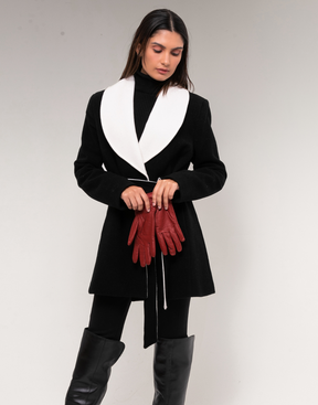 Casaco Lã Premium Martini Preto e Branco