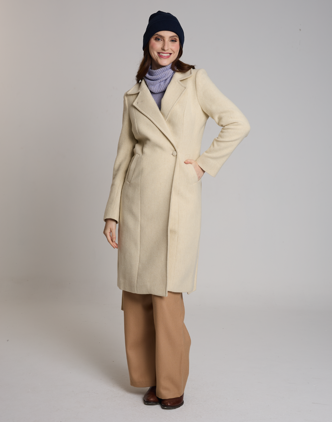 Casaco de Lã Savona Bege Bloom